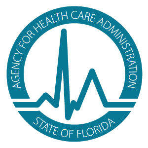 Agency for Health Care Administration (AHCA) Florida logo in teal.