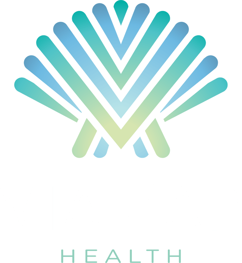 viamar health logo full white logo stacked