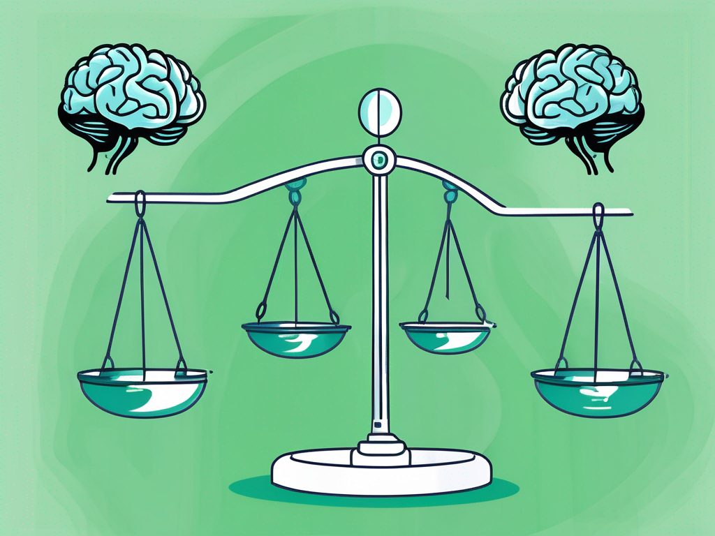 A set of scales balancing a heart and a brain