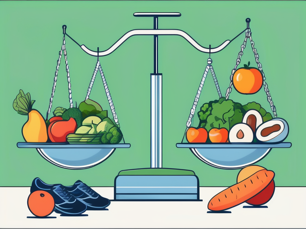 A balanced scale representing healthy eating